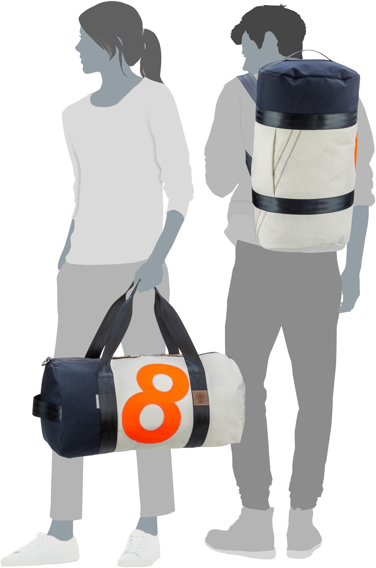 360Grad Pirat Weiß/Navy Dufflebag – Vue Silhouette