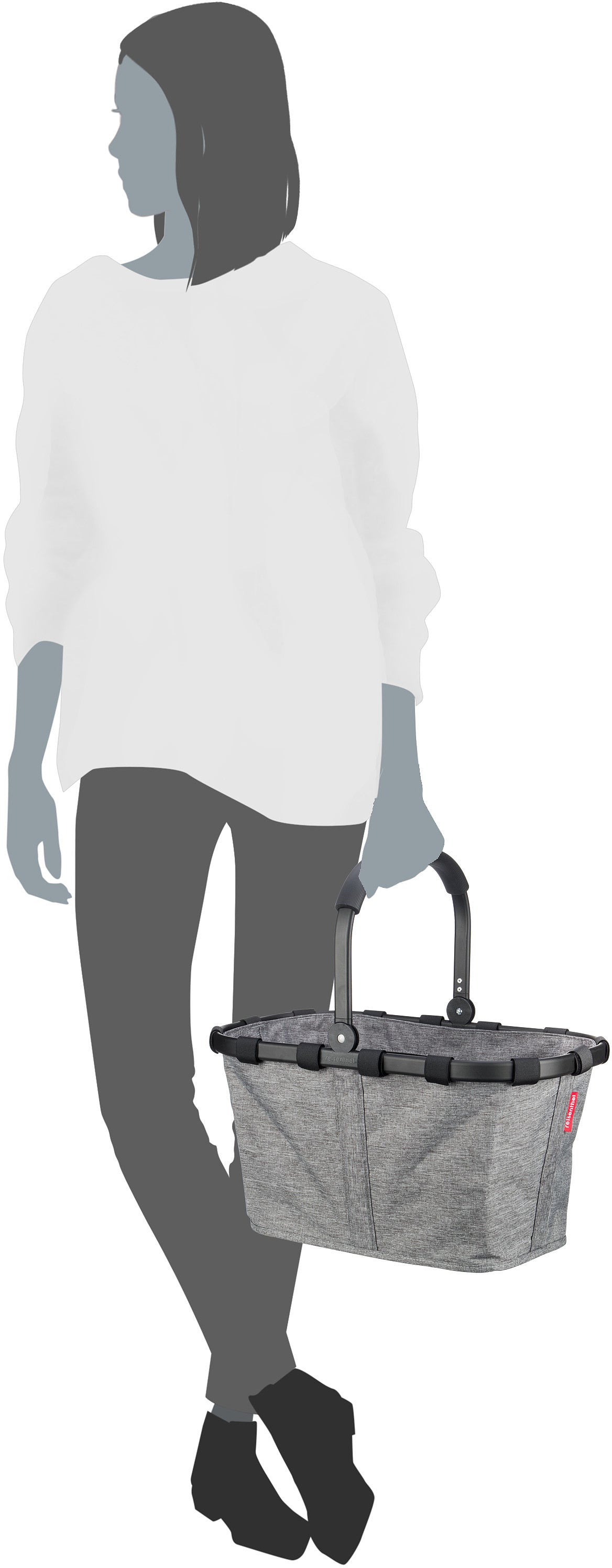reisenthel Carrybag Frame Twist Navy Shopping Basket – Silhouette View