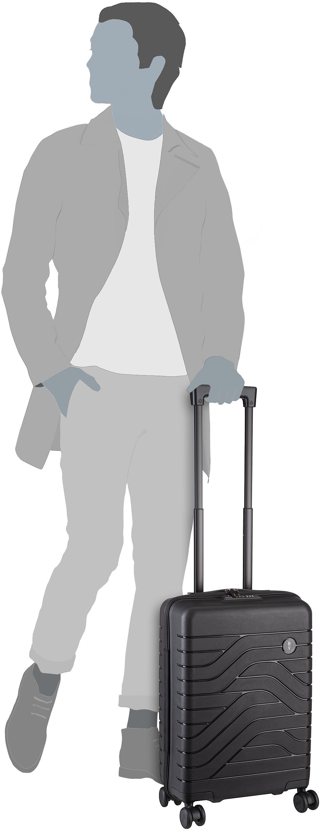 Bric's Ulisse Trolley 8429 Oliva Koffer – Silhouetweergave