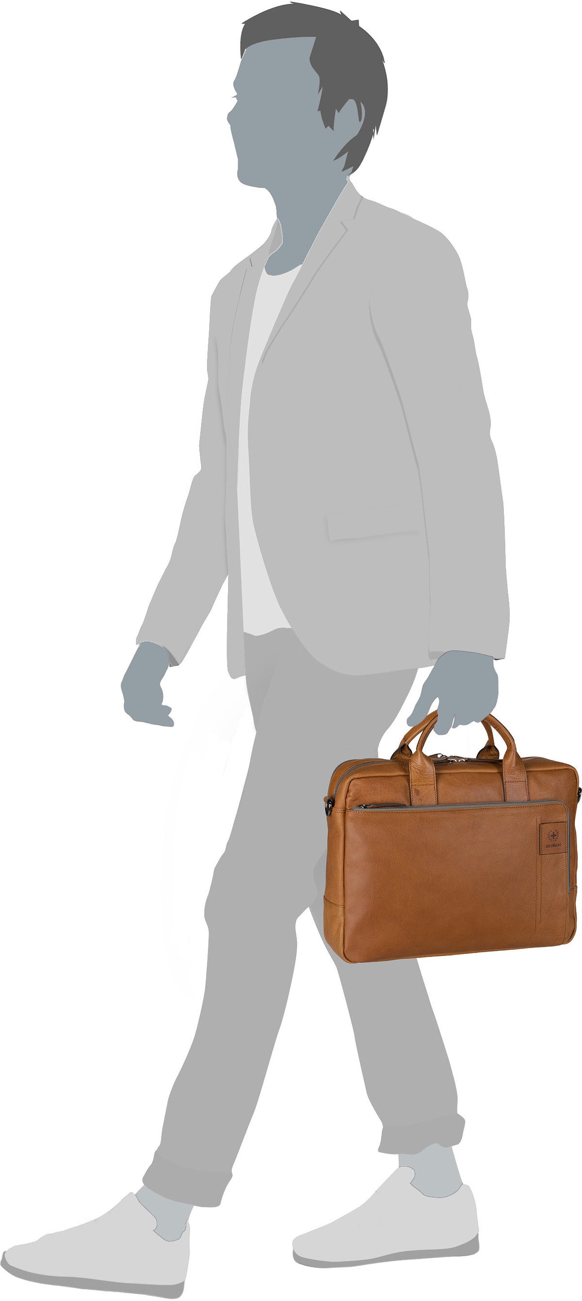 Strellson Hyde Park BriefBag SHZ Black Maletín – Vista Silueta