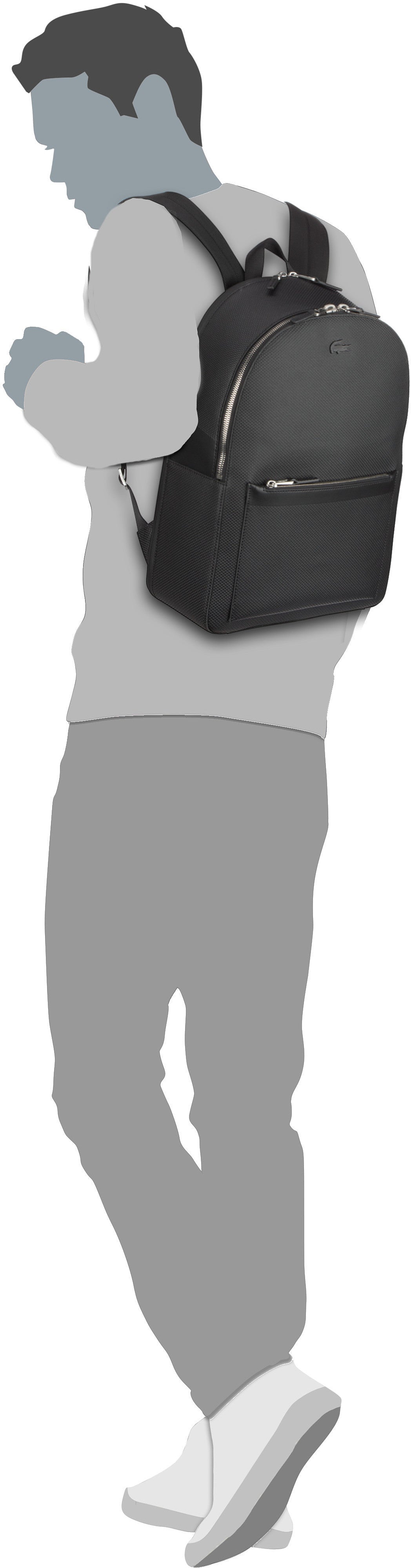 Lacoste Chantaco 3269 Black Rugtassen – Silhouetweergave