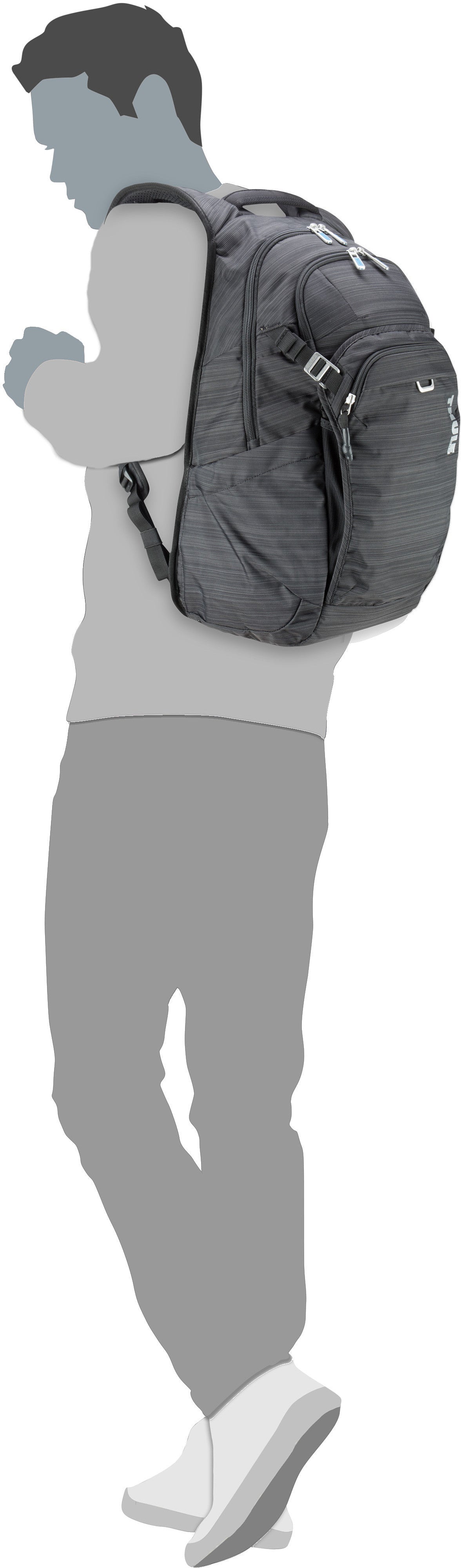 Thule Construct 24L Black Backpack – Silhouette View