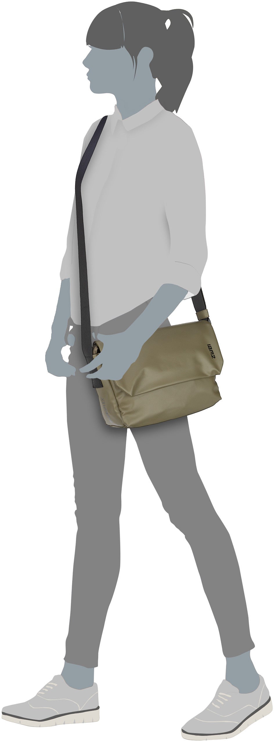zwei Cargo CA60 Metallic-Blue Messenger Bag – Silhouetweergave