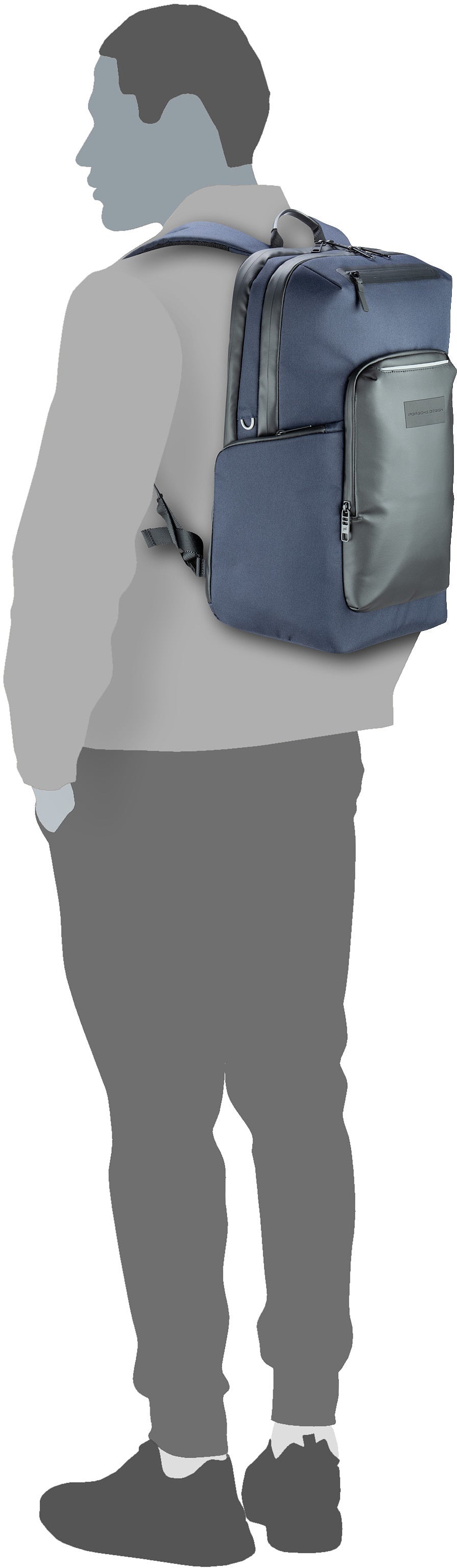 Porsche Design Urban Eco M2 Dark Blue Sac a dos – Vue Silhouette