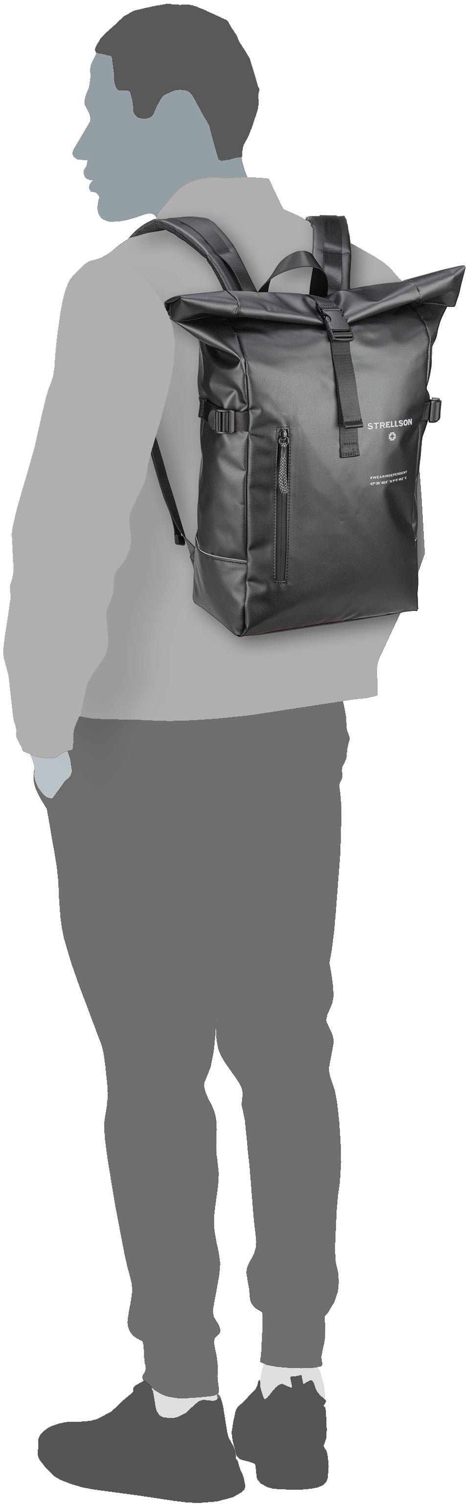 Strellson Stockwell 2.0 Eddie MVF Khaki Zaino arrotolabile – Vista Silhouette