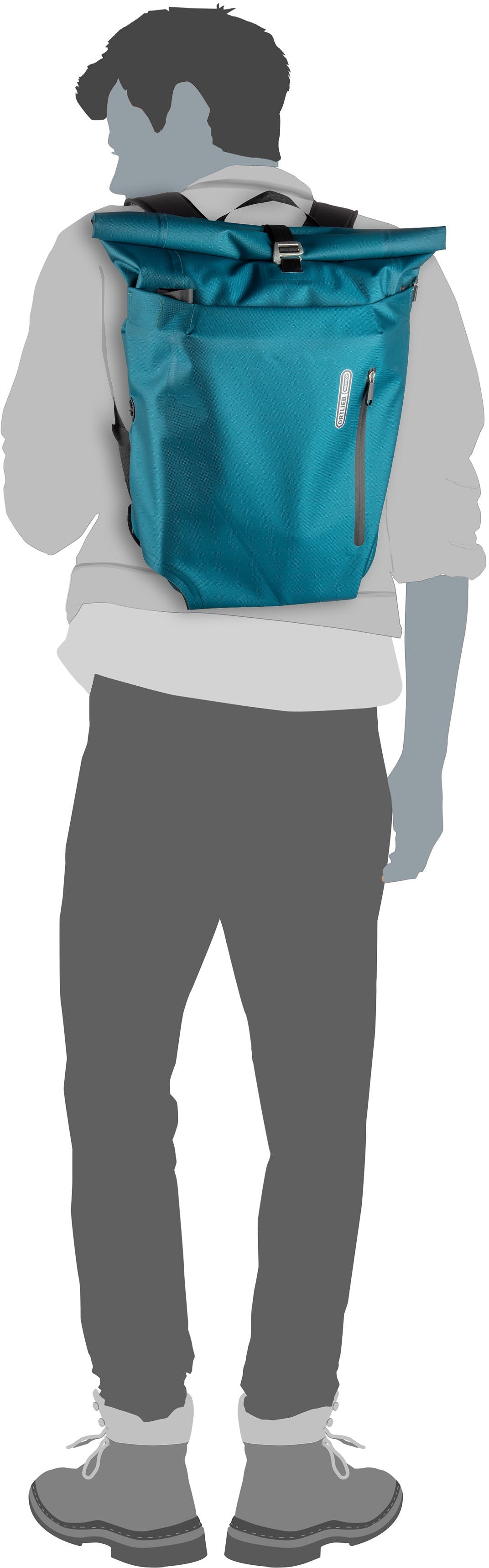 ORTLIEB Vario PS 26 QL2.1 Dark Sand Borsa – Vista Silhouette