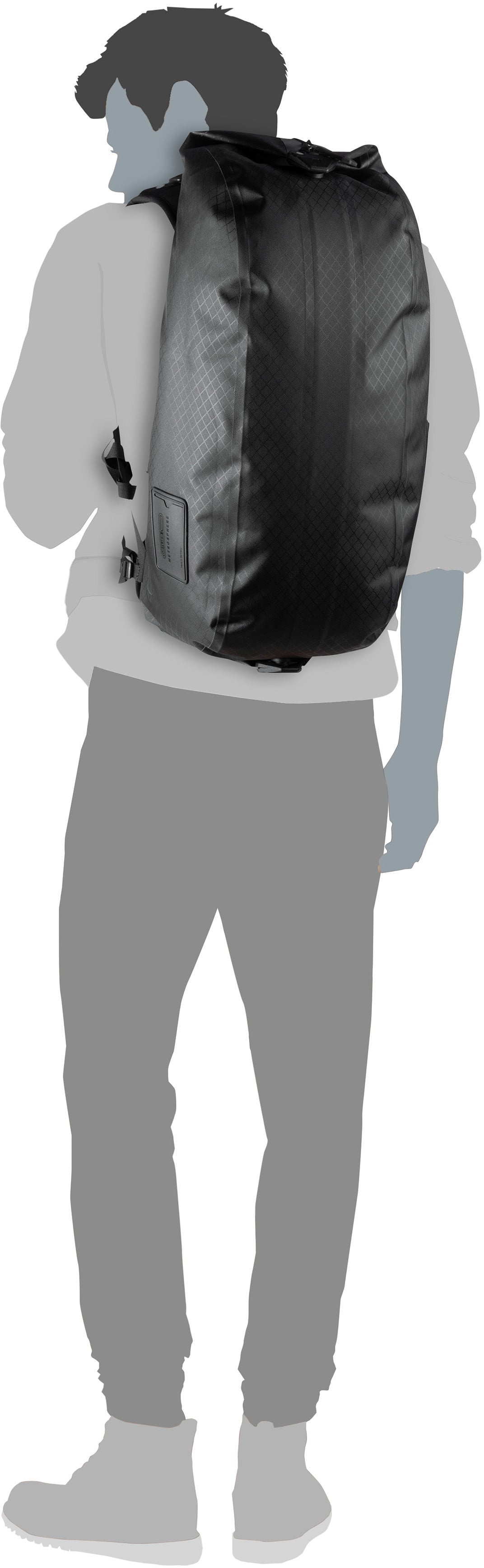 ORTLIEB Atrack Metrosphere 34 Black Embossed Mochila de viaje – Vista Silueta
