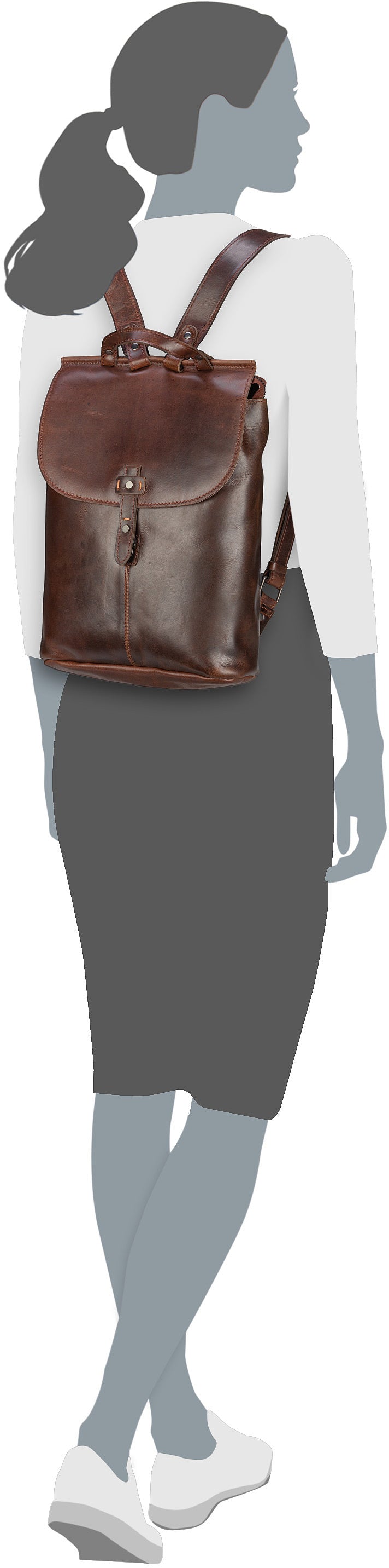 Harold's Aberdeen Schwarz Mochila – Vista Silueta