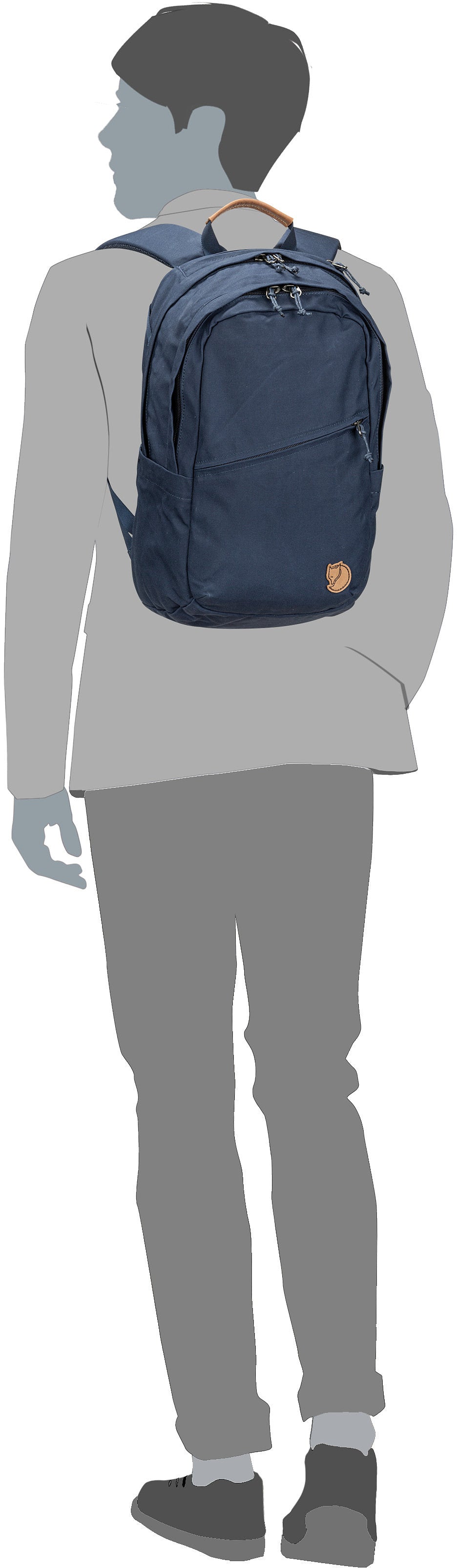 Fjällräven Räven 20 Navy Sac a dos – Vue Silhouette