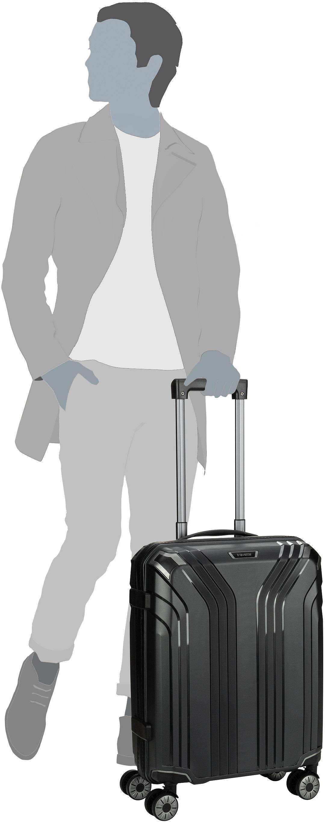 travelite Elvaa 4w Trolley S Schwarz Koffer – Silhouetweergave