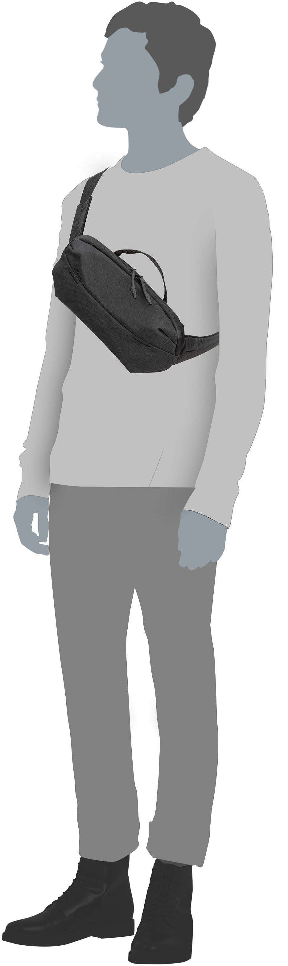 Thule Aion Black Heuptasje – Silhouetweergave