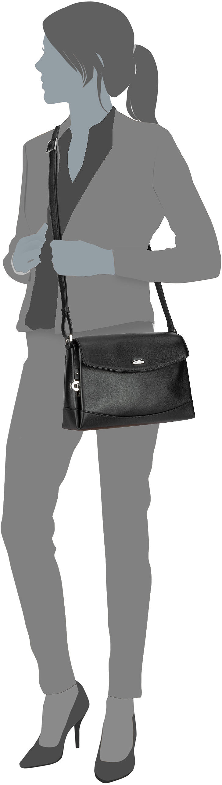 Picard Really 8207 Fuchsia Crossbody Bag – Silhouette View