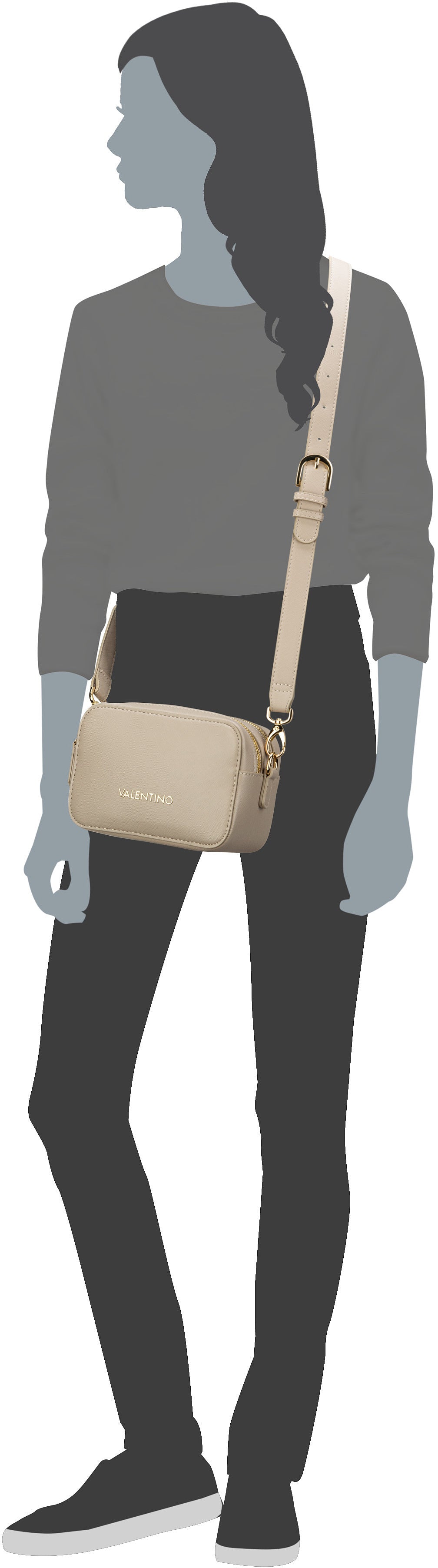 Valentino Zero RE 306 Bianco Bolso bandolera – Vista Silueta