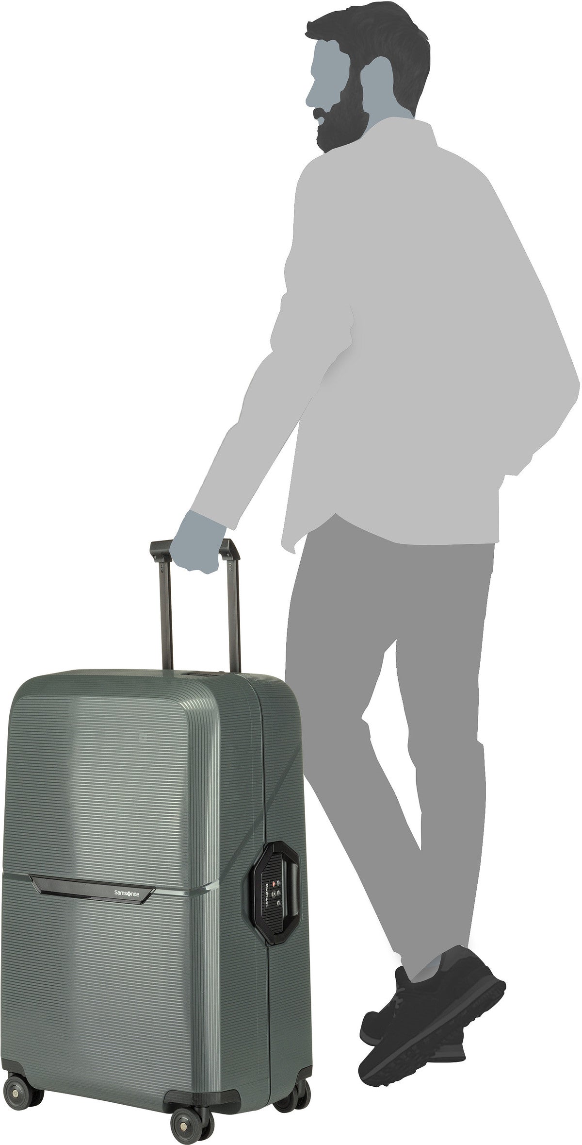 Samsonite Magnum Eco Spinner 75/28 Graphite Valise – Vue Silhouette