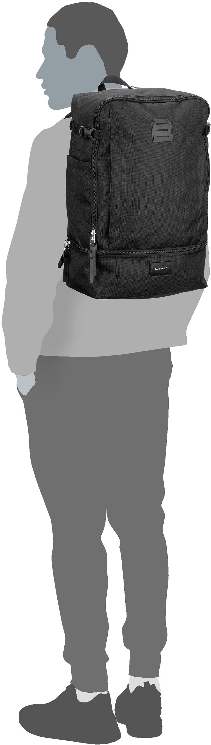 Sandqvist Alde Multi Navy Sac a dos – Vue Silhouette