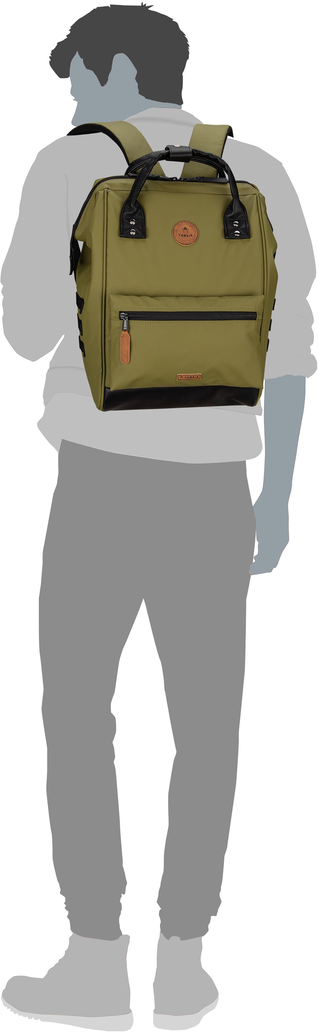 Cabaia Adventurer Recycled Waterproof Medium Grenoble Backpack – Silhouette View