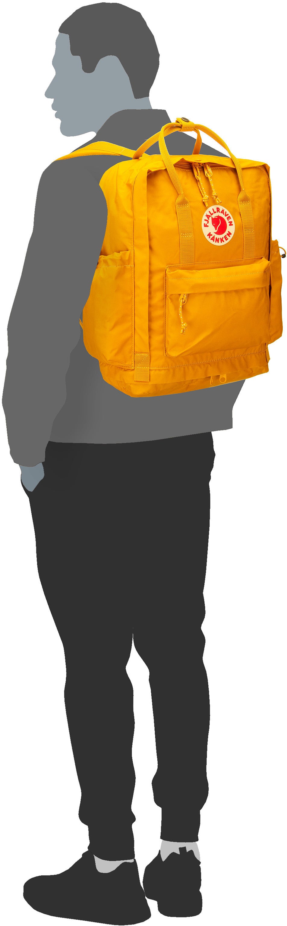Fjällräven Kanken Outlong Black Mochila – Vista Silueta