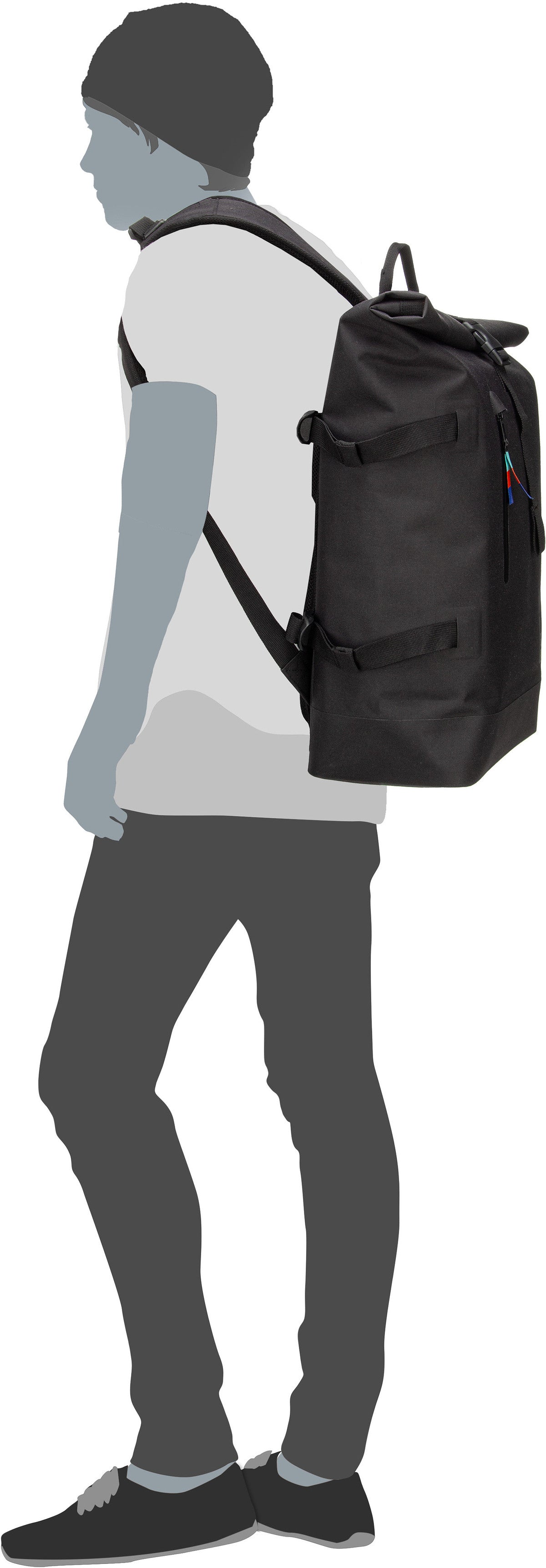 GOT BAG Rolltop 2.0 Black Zaino arrotolabile – Vista Silhouette