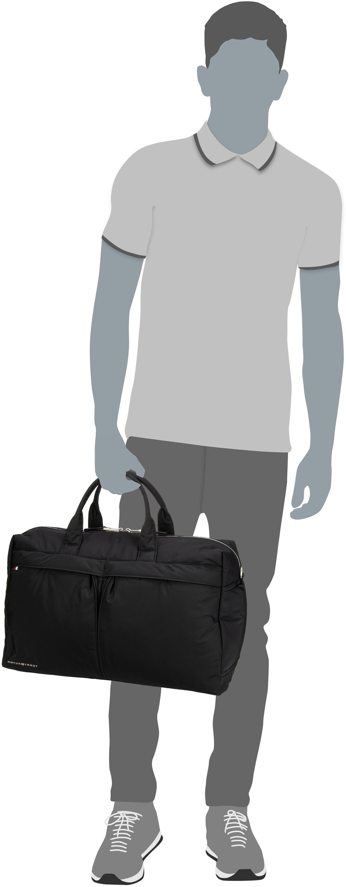 Tommy Hilfiger TH Signature Duffle SP24 Black Week-end – Vue Silhouette
