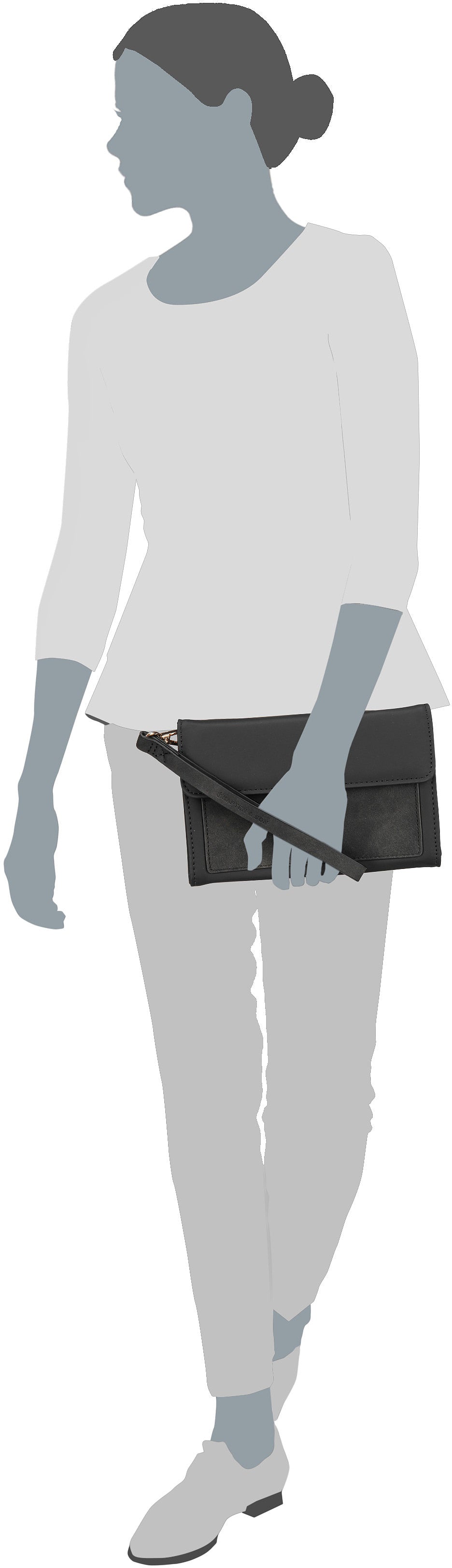 Kapten & Son Clutch Versailles All Black Frizione – Vista Silhouette