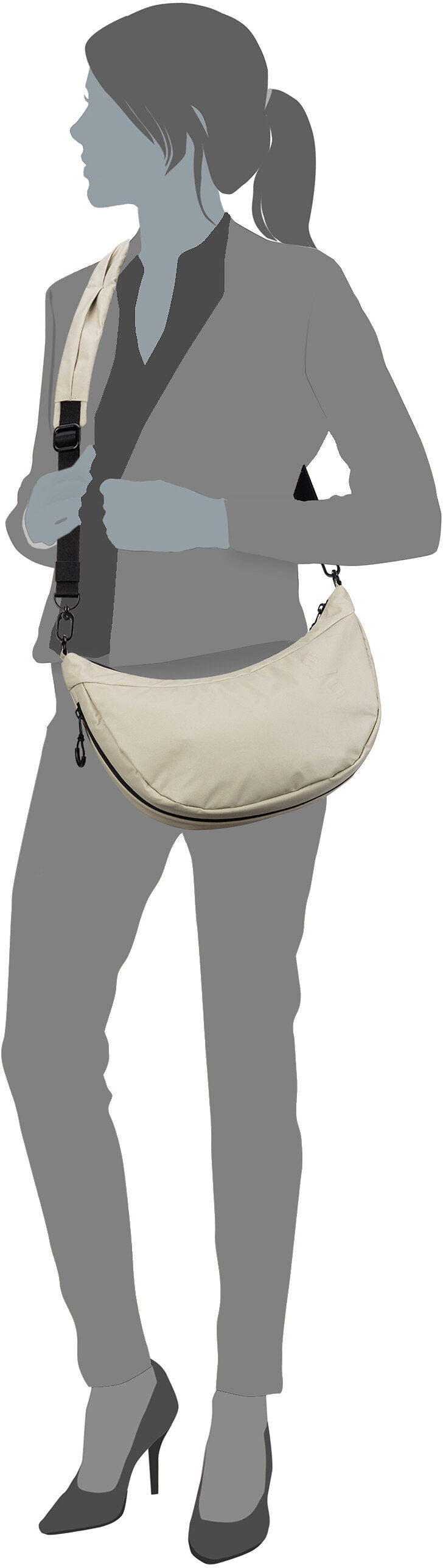 aunts & uncles Yoshii RE Sage Green Sac bandoulière – Vue Silhouette