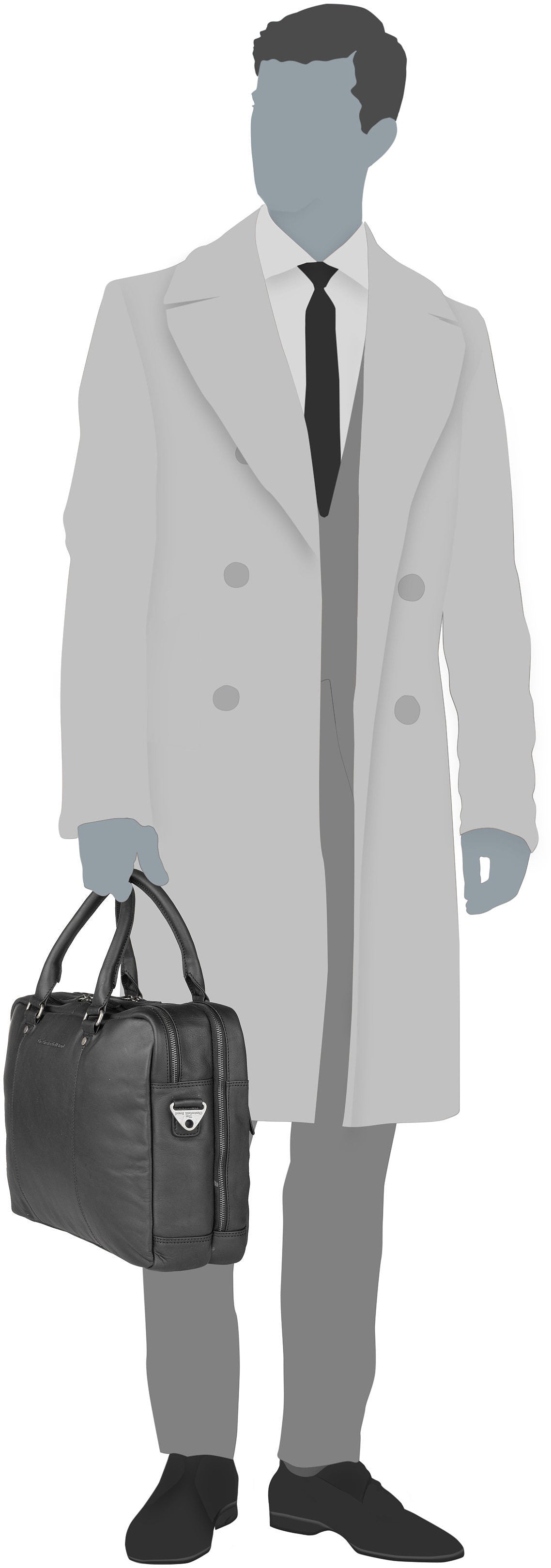 The Chesterfield Brand Boston 1086 Cognac Maletín – Vista Silueta