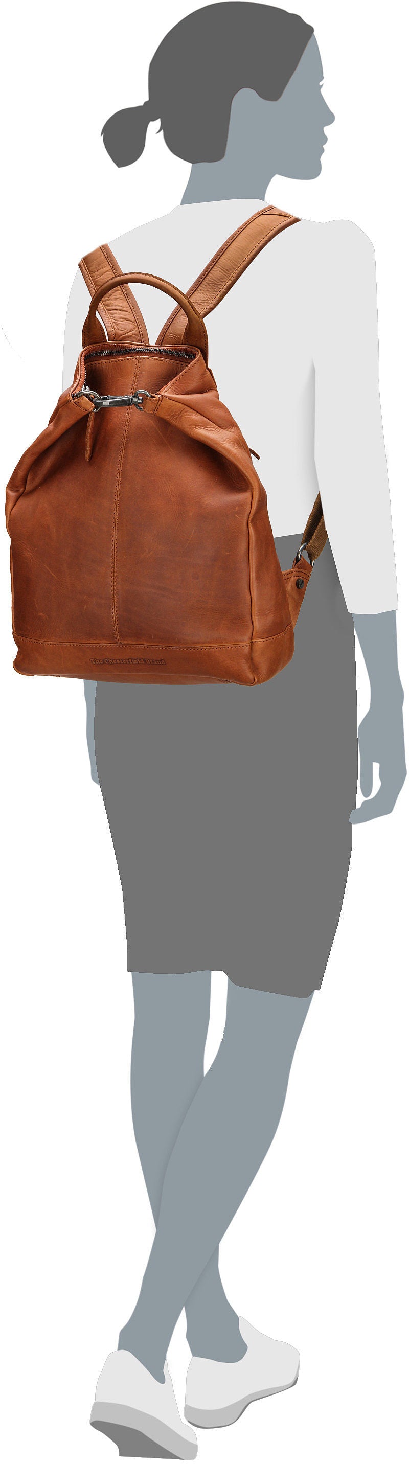 The Chesterfield Brand Saar 0261 Cognac Sac a dos – Vue Silhouette