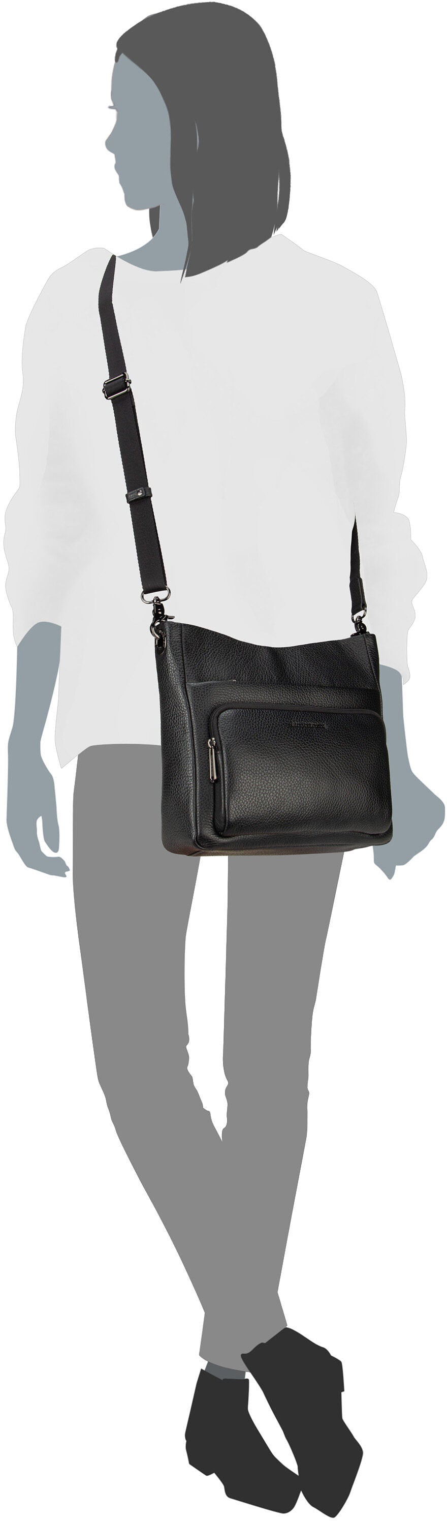 Mandarina Duck Mellow Leather FZT10 Warm Taupe Bolso bandolera – Vista Silueta