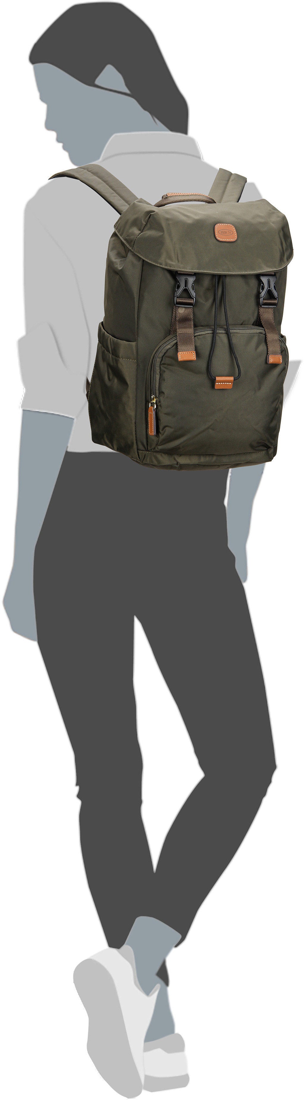 Bric's X-Travel 40594 Olive Sac a dos – Vue Silhouette