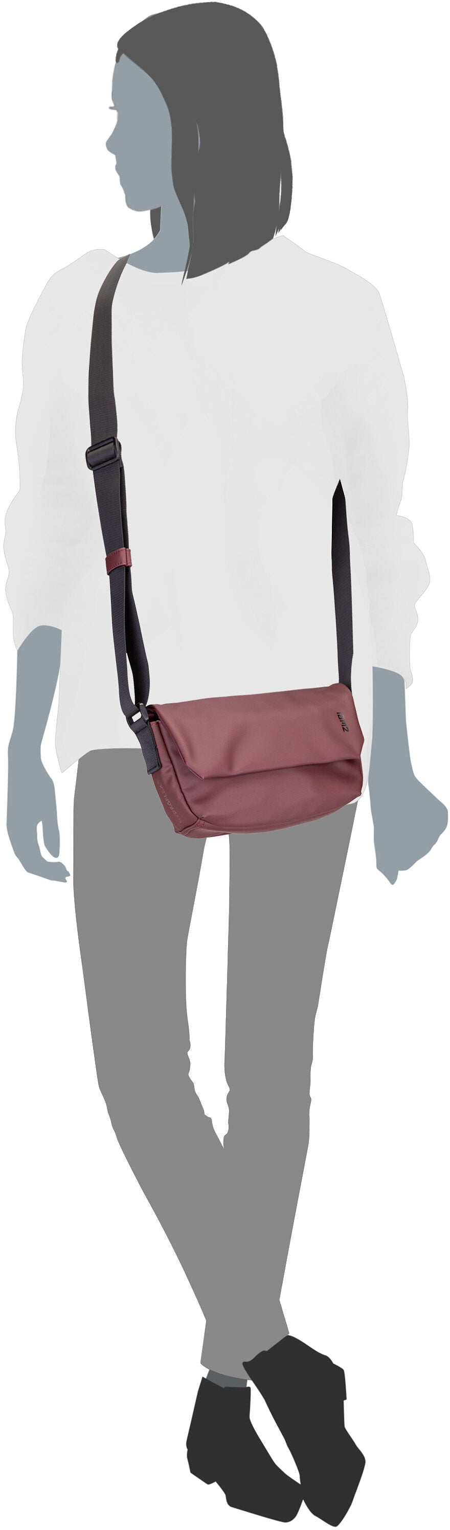 zwei Cargo CA40 Stone Bolso bandolera – Vista Silueta