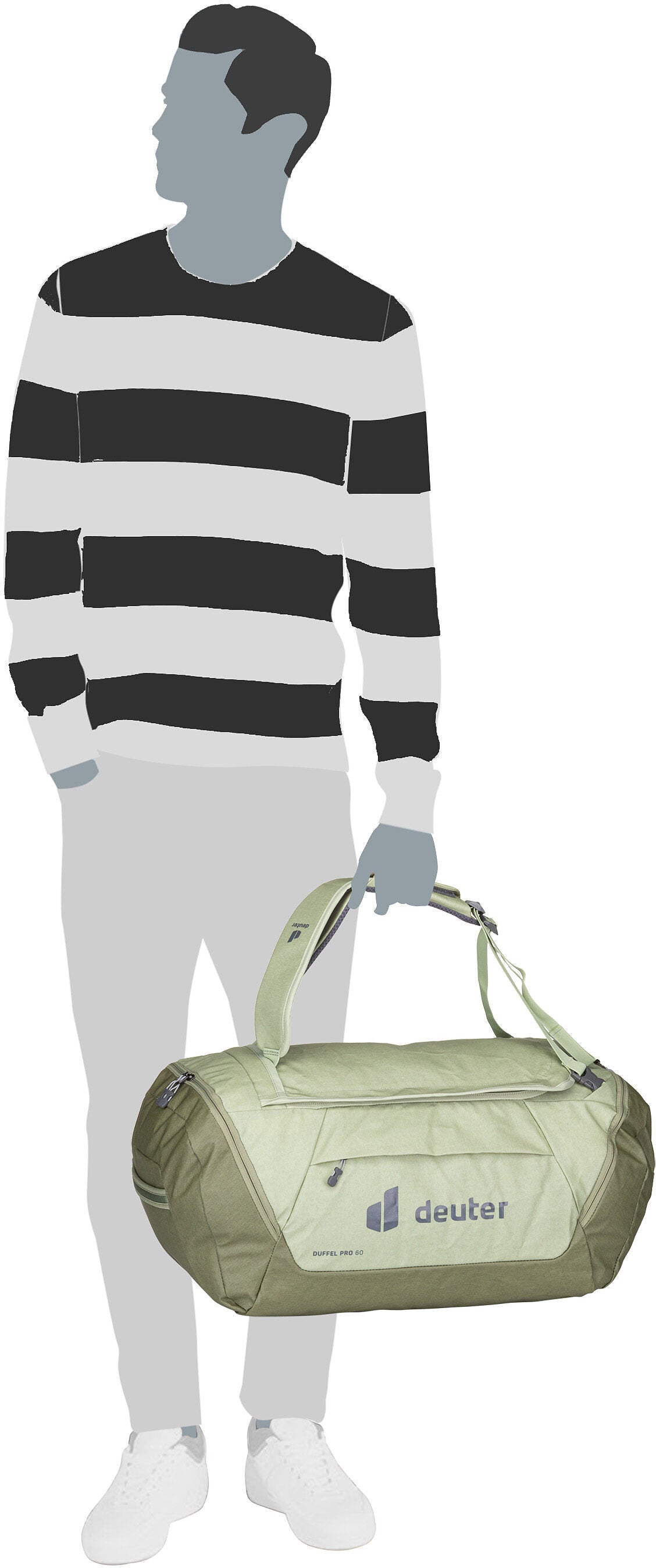 Deuter Duffel Pro 60 Neptune/Nightblue Dufflebag – Vue Silhouette