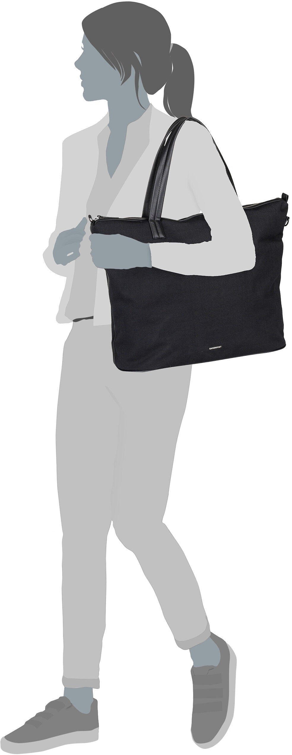 Sandqvist Everyday Wknd M Black Weekender – Vista Silhouette