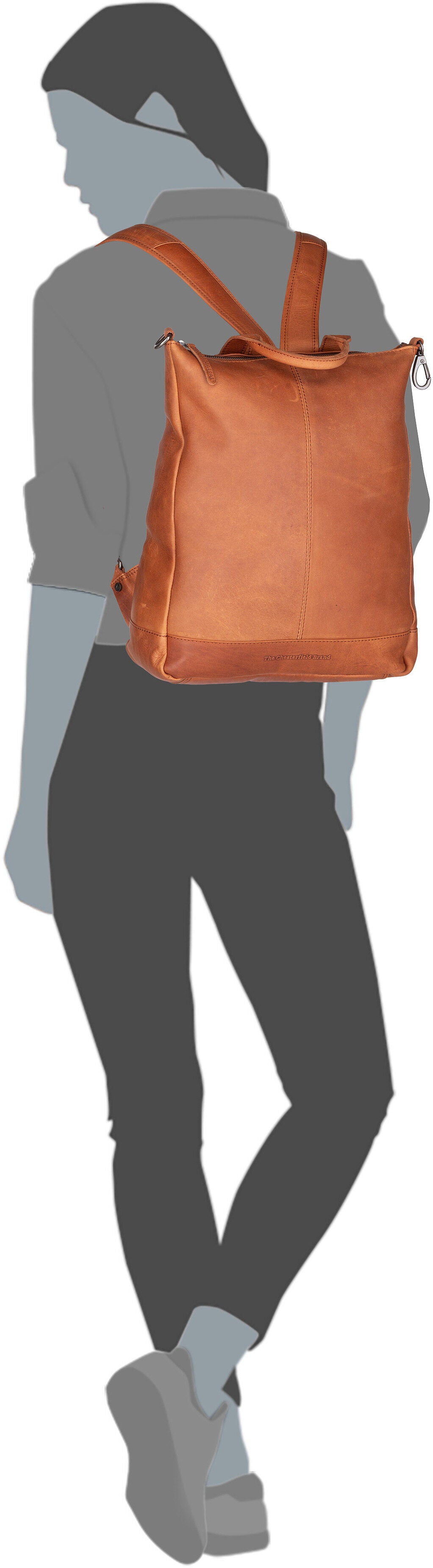 The Chesterfield Brand Manchester 0141 Cognac Sac a dos – Vue Silhouette