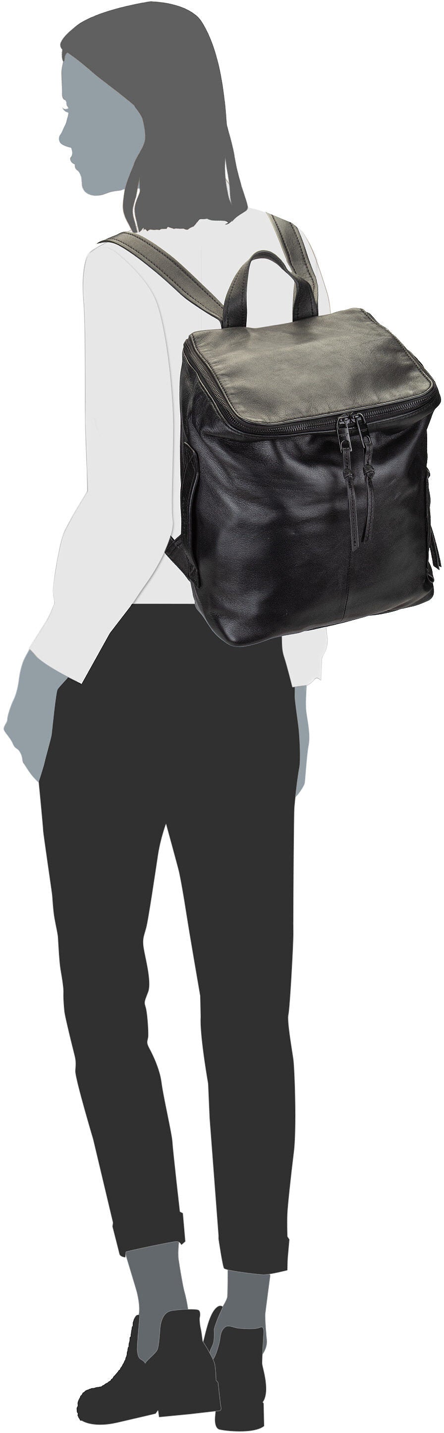 Liebeskind Berlin Hera 2158739 Black Sac a dos – Vue Silhouette