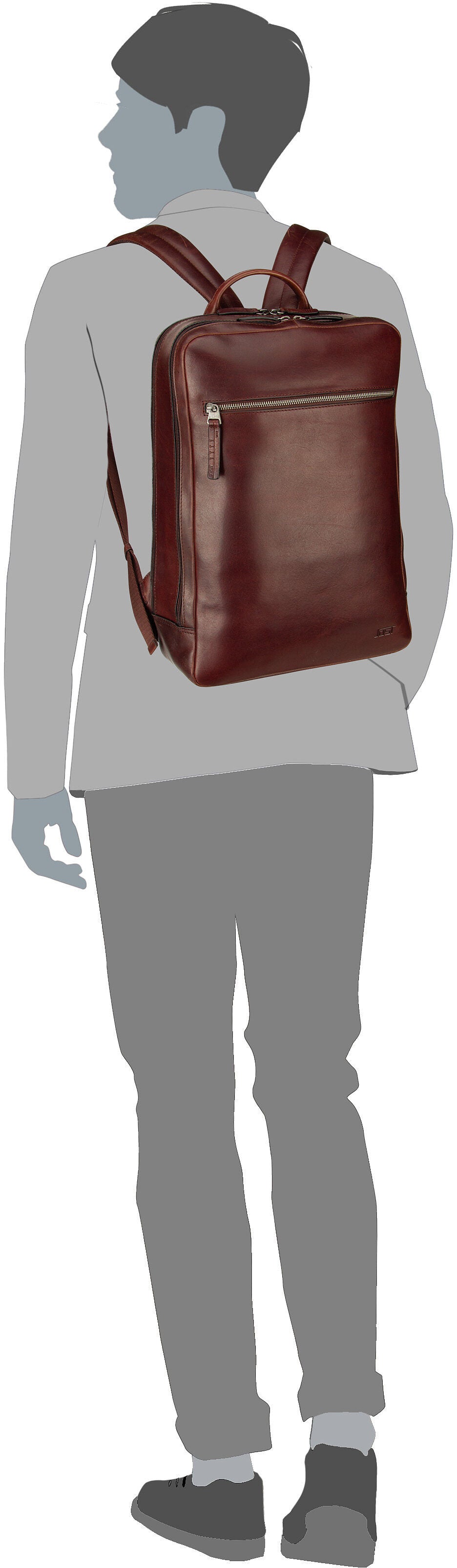 Jost Lund DP 6746 Schwarz Sac a dos – Vue Silhouette