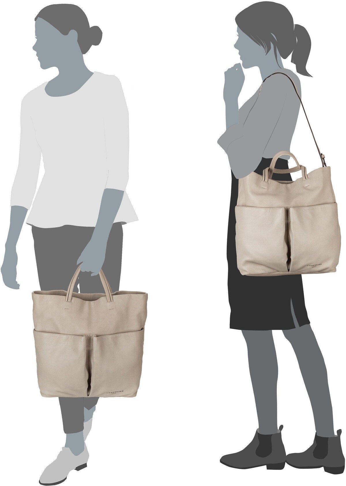 Liebeskind Berlin Hera L 2163011 Black Borsa tote – Vista Silhouette