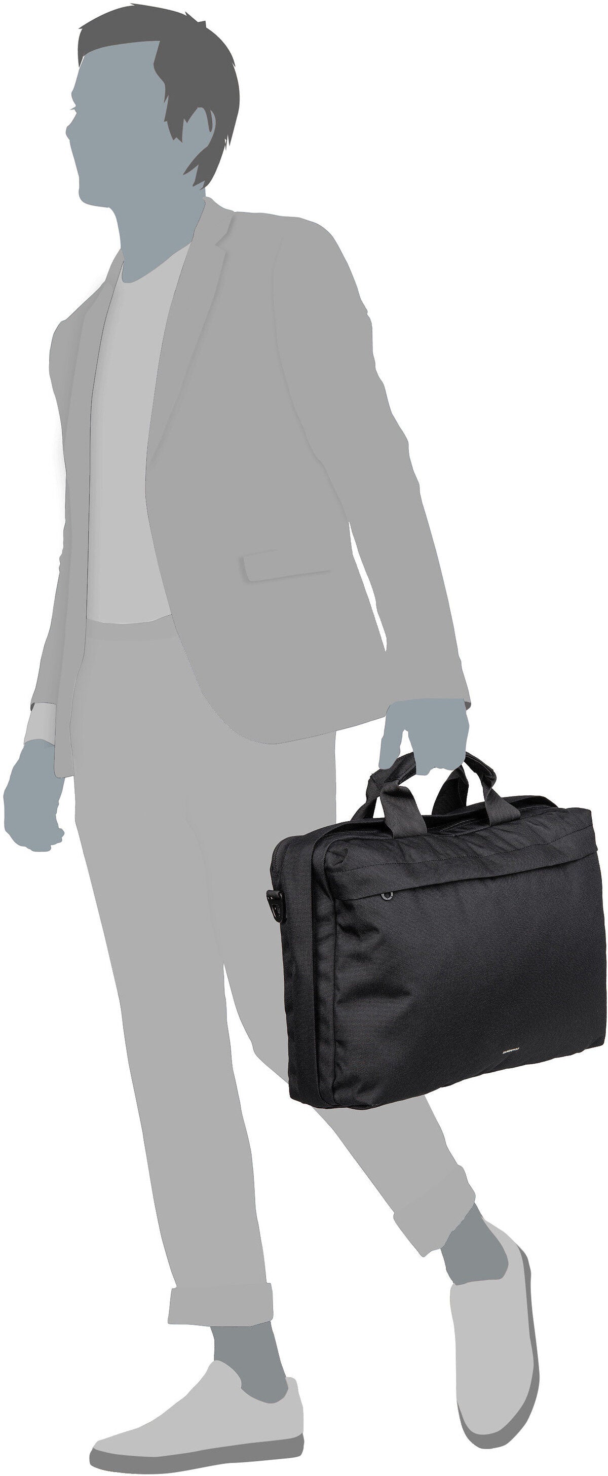Sandqvist Go Black Mallette – Vue Silhouette