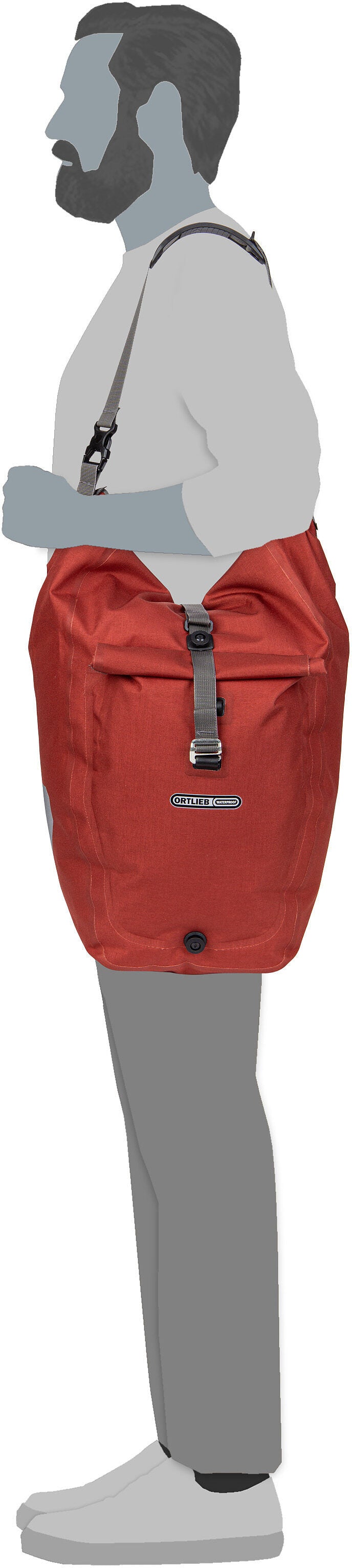 ORTLIEB Back-Roller Plus Single QL2.2 Denim Sac de vélo – Vue Silhouette