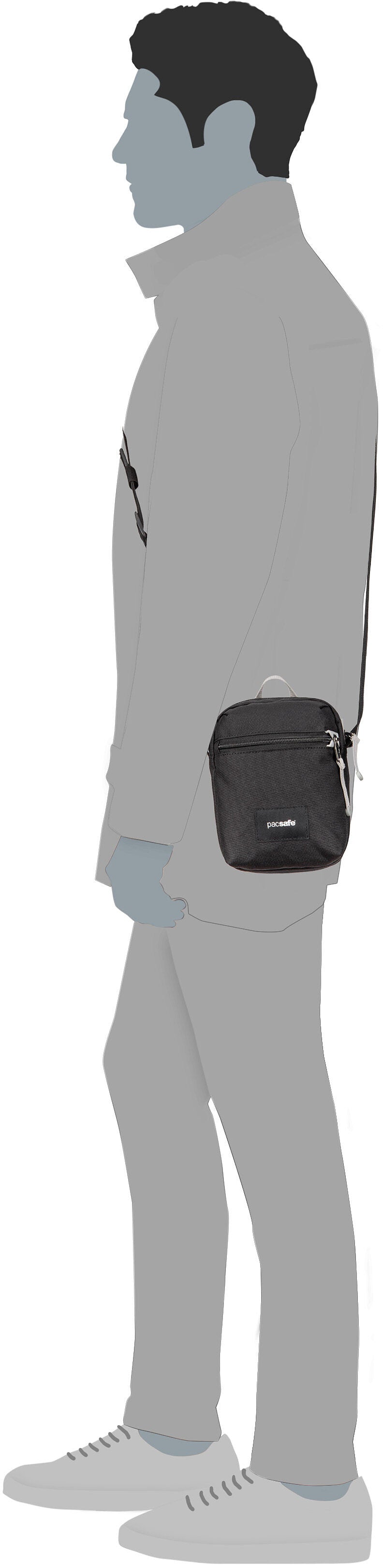 Pacsafe Go Micro Spruce Green Crossbody Bag – Silhouette View