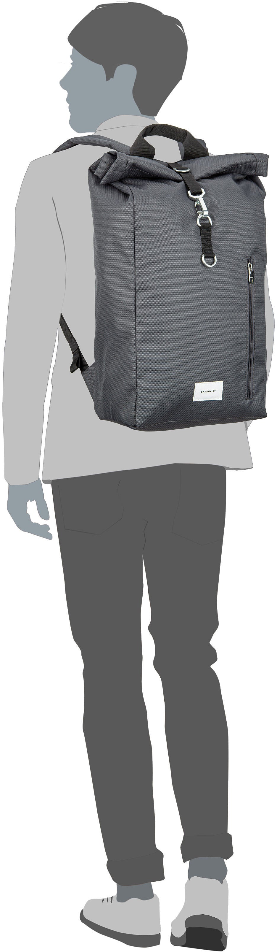 Sandqvist Ground L Black Zaino – Vista Silhouette