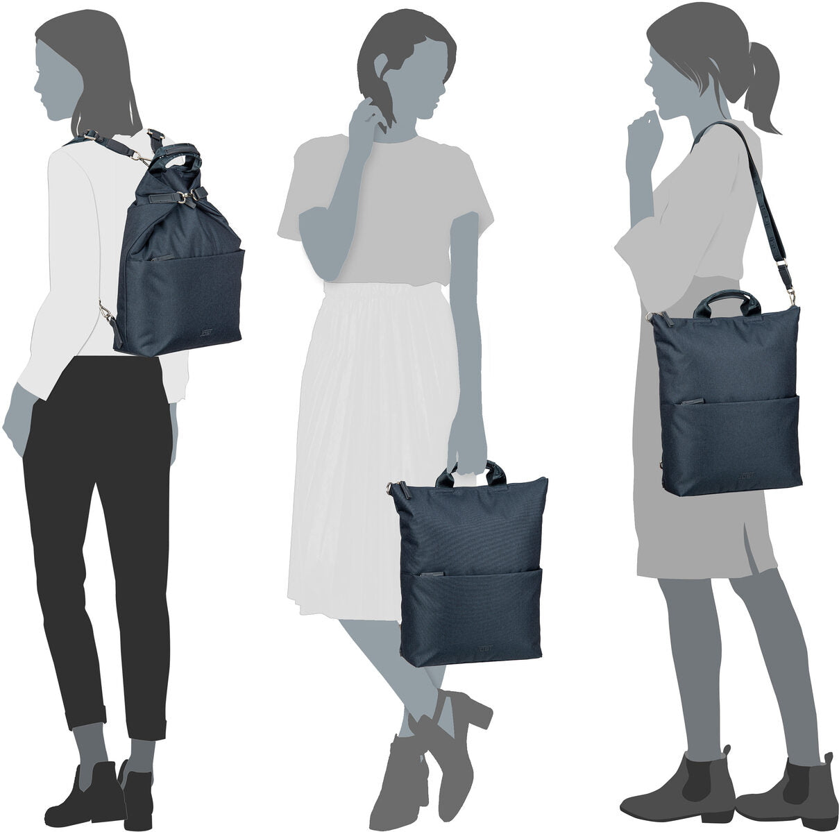 Jost Bergen 1608 Hellgrau Backpack – Silhouette View