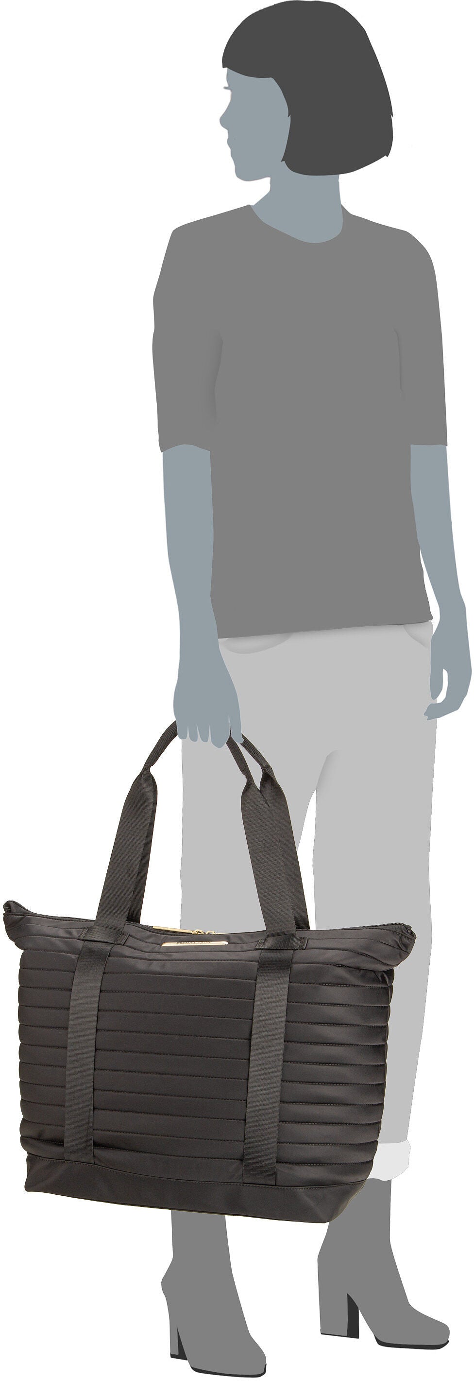 travelite Barbara Stepp 2in1 SHO Black Sac a dos – Vue Silhouette
