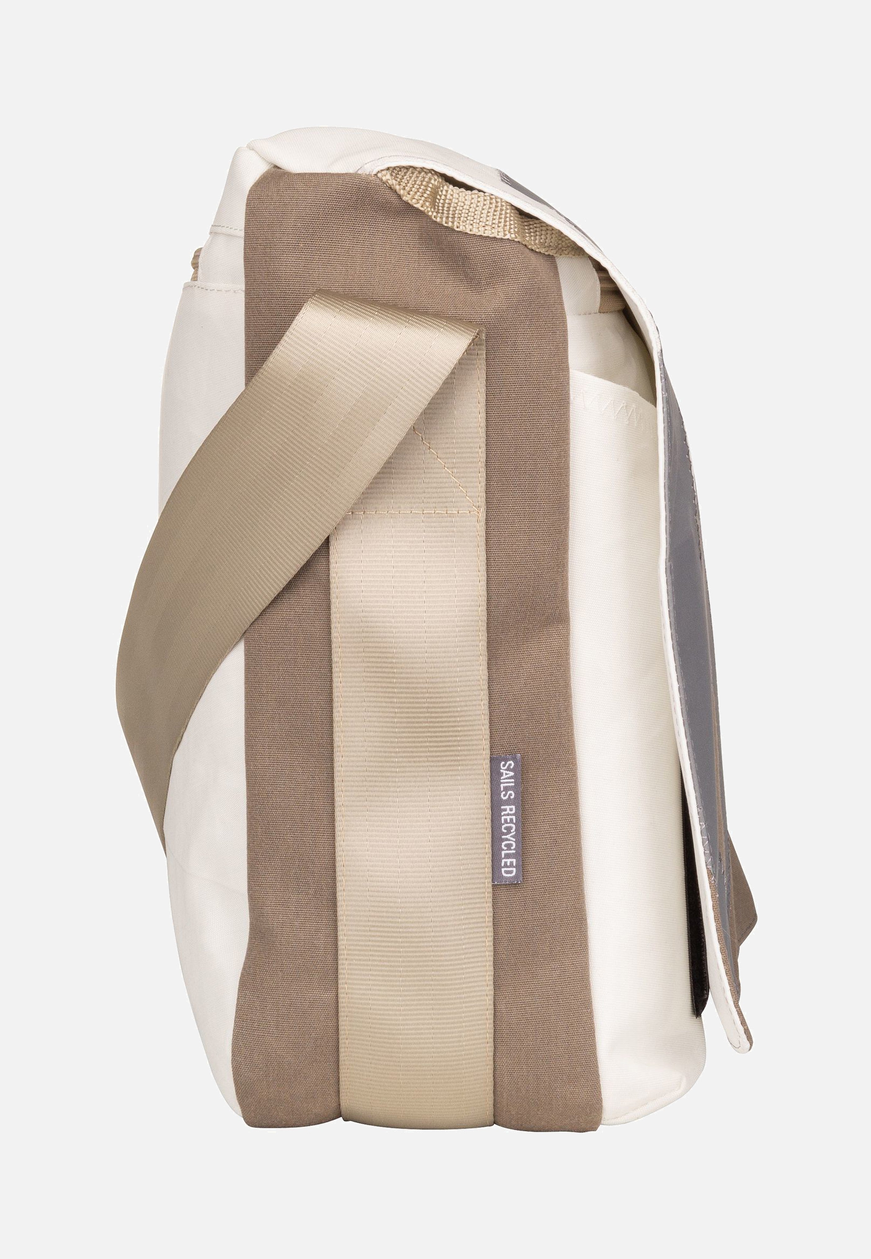 360Grad - Barkasse Weiß/Balken Taupe - Messenger Bag | Neutral-Image