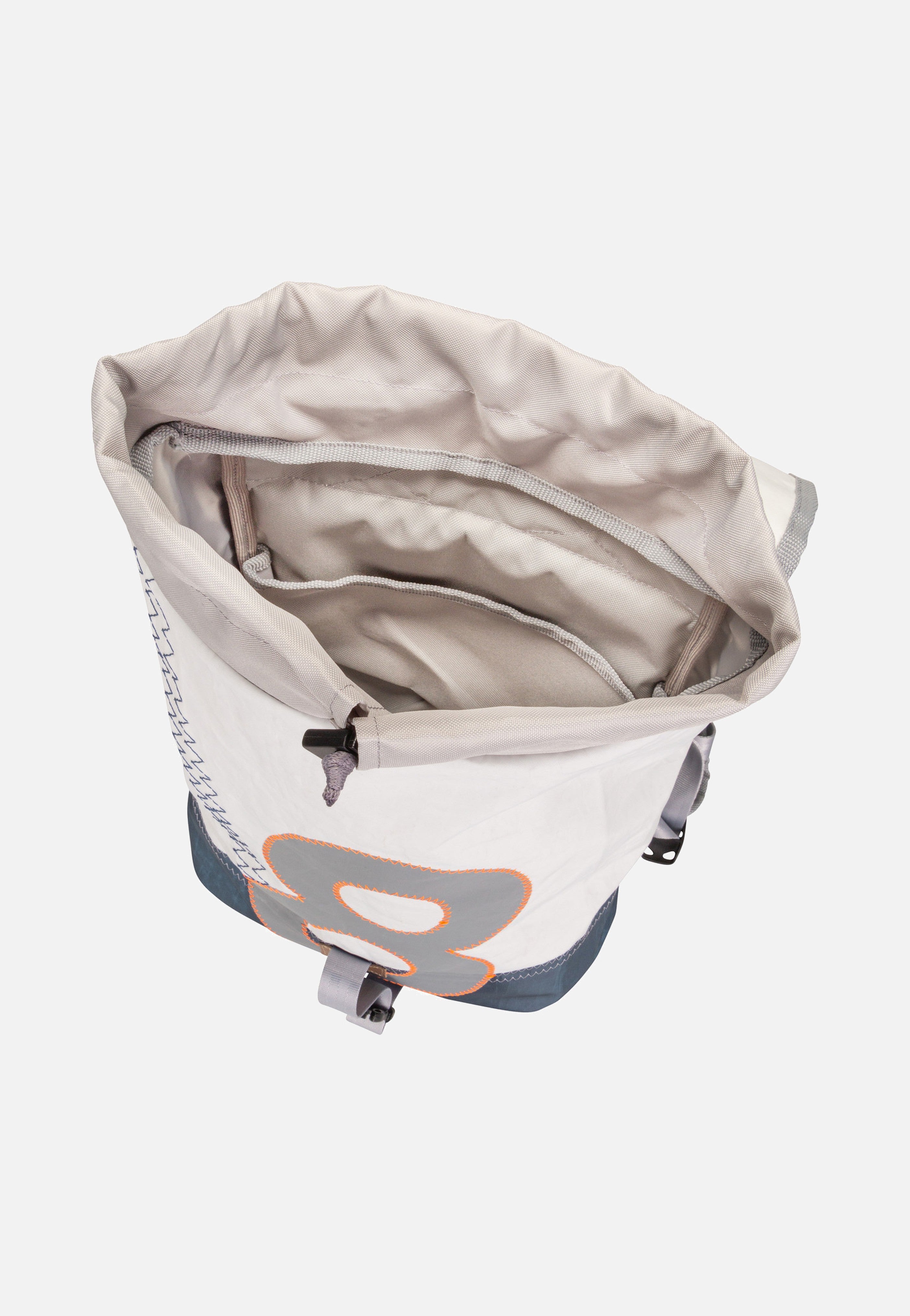 360Grad Landgang Mini Weiß/Balken Blau/Zahl Hellgrau Backpack