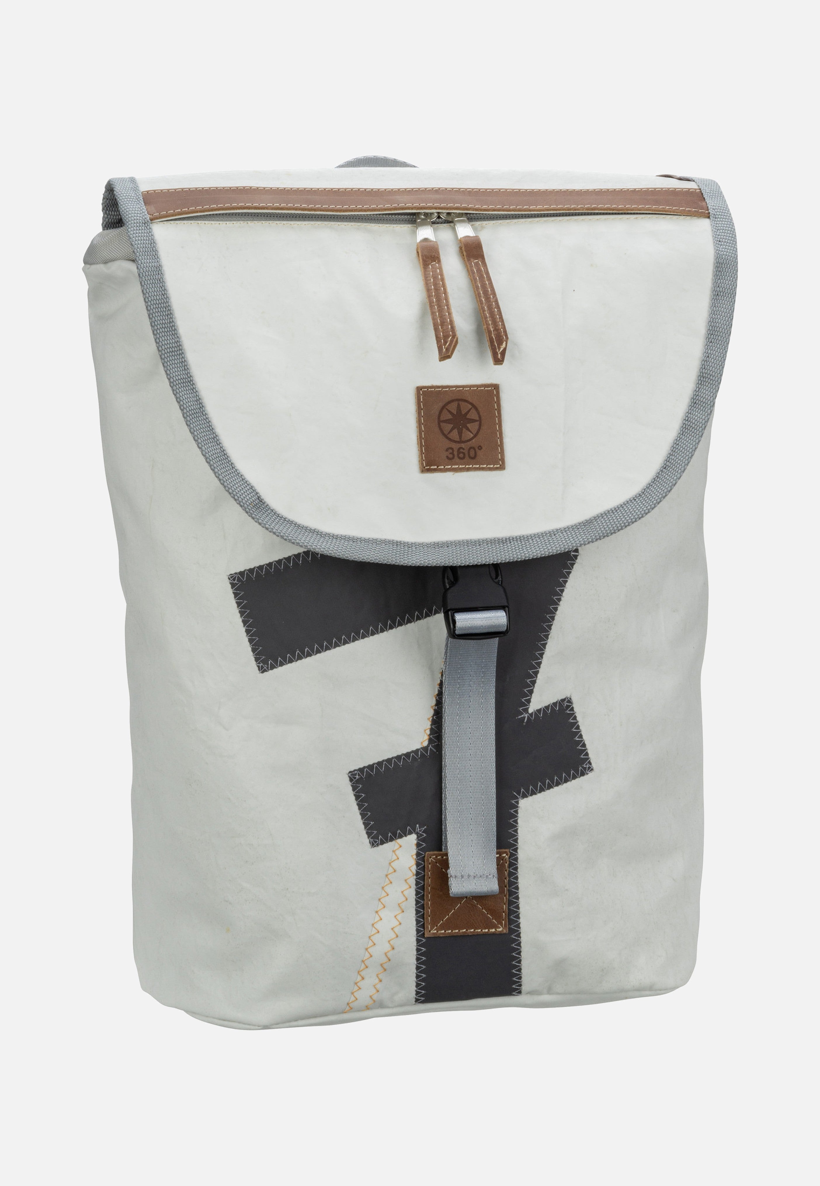 360Grad Landgang Mini Weiß/Grau mit grauer Zahl Backpack