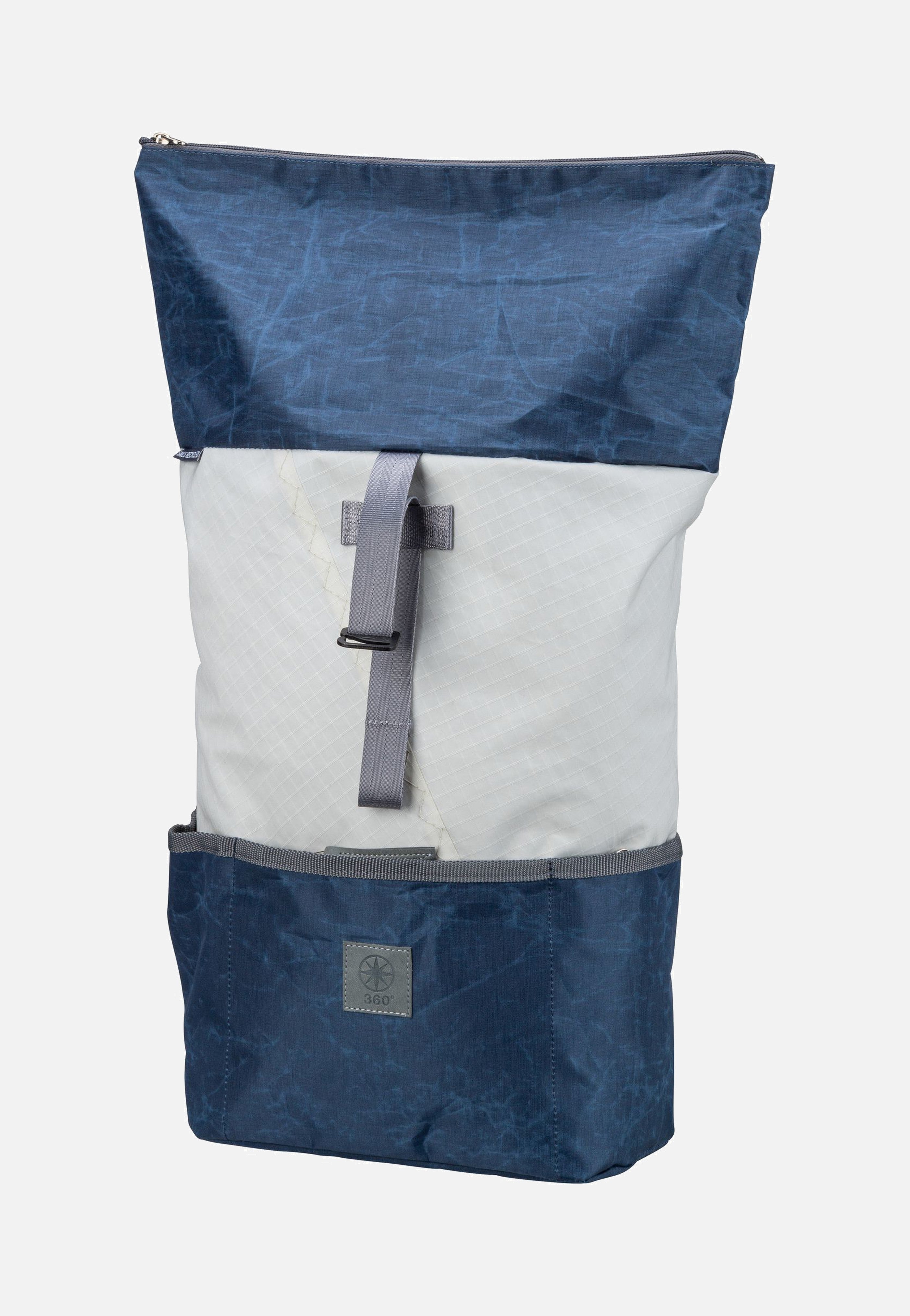 360Grad Lotse Blau/Weiß Rolltop Backpack