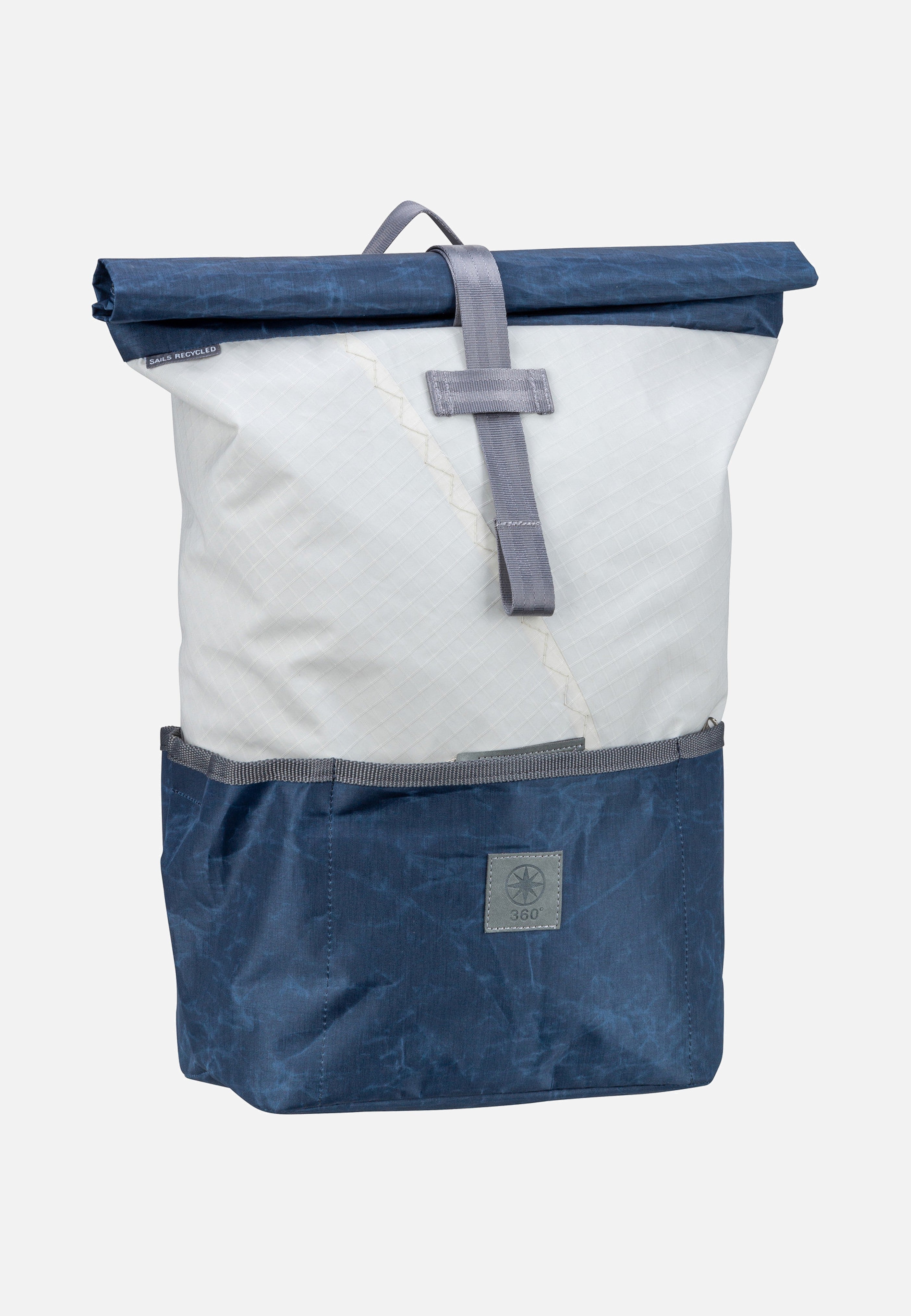 360Grad Lotse Blau/Weiß Rolltop Backpack
