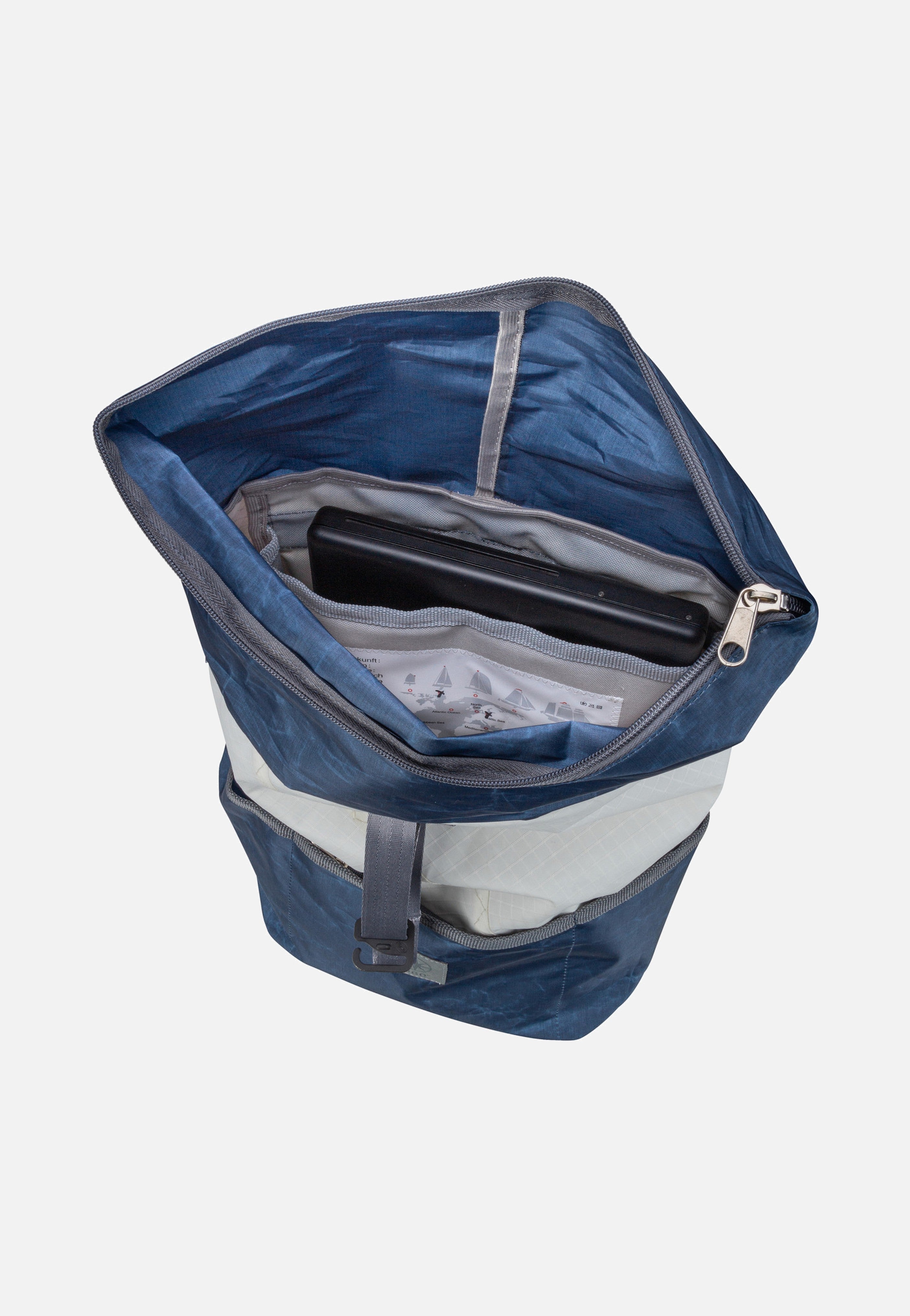 360Grad Lotse Blau/Weiß Rolltop Backpack