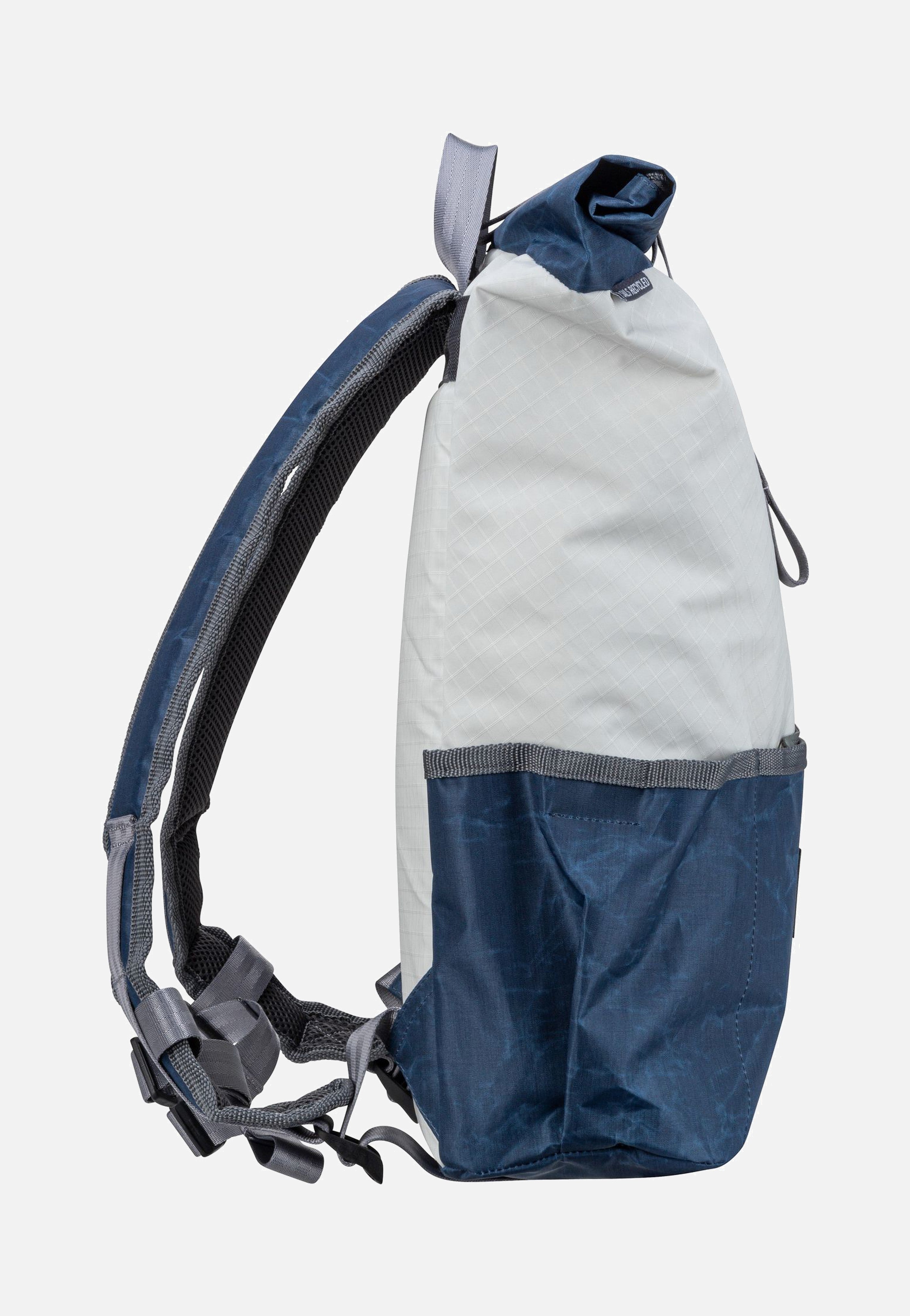 360Grad Lotse Blau/Weiß Rolltop Backpack