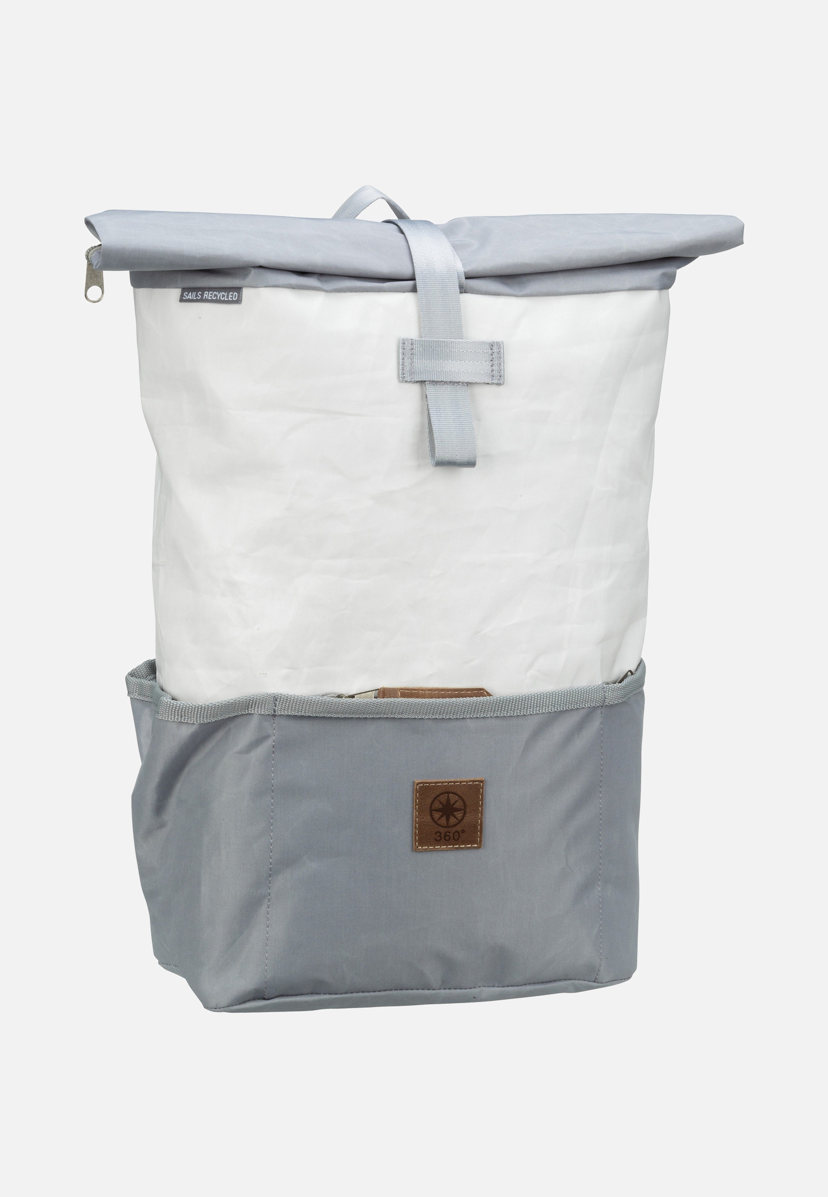 360Grad Lotse Weiß/Grau Rolltop Backpack